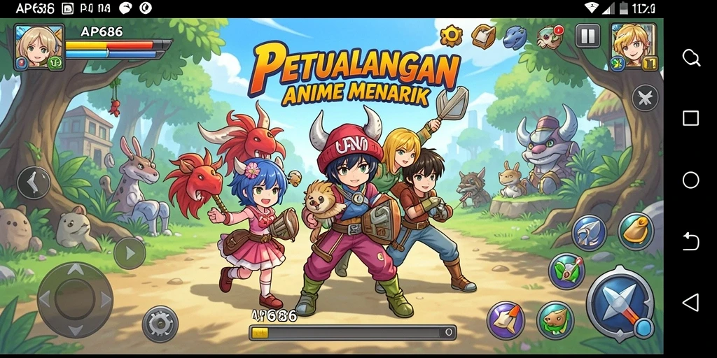 Tampilan gameplay menarik dari AP686 dengan karakter Anime.