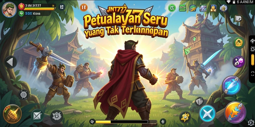 Tangkapan layar menampilkan aksi seru dalam permainan petualangan JNT777.
