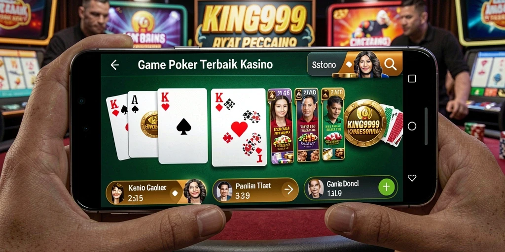 Tampilan permainan poker KING999 dengan pemain bersaing untuk menang.
