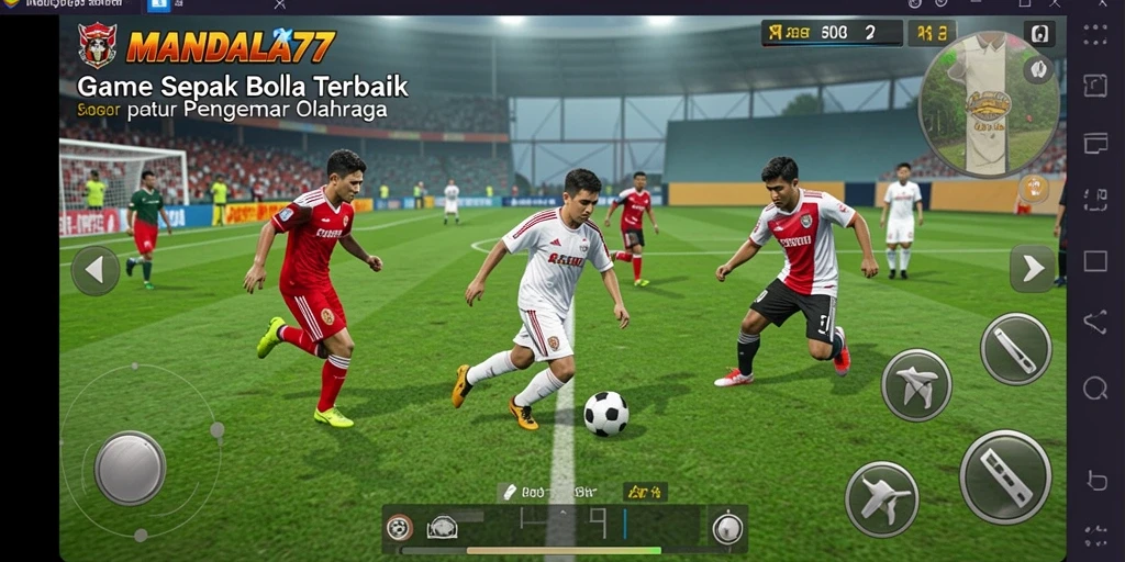 Tampilan menarik gameplay sepak bola di MANDALA77.