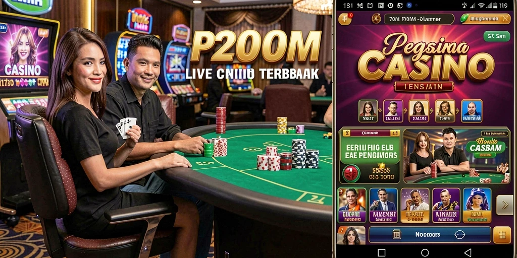 Screenshot permainan Live Casino P200M dengan dealer profesionals.