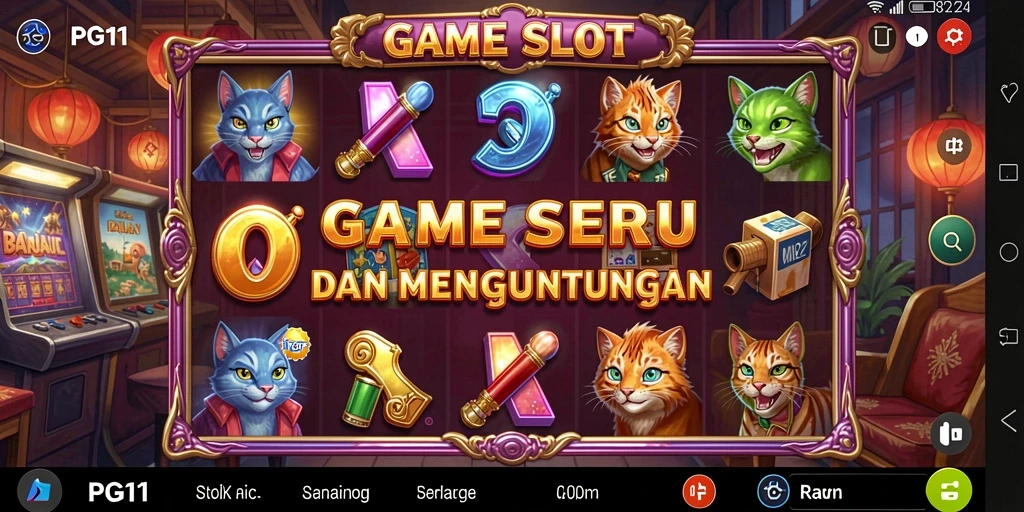 Screenshot PG11 menampilkan gameplay Slot yang mengasyikkan dan berwarna-warni.