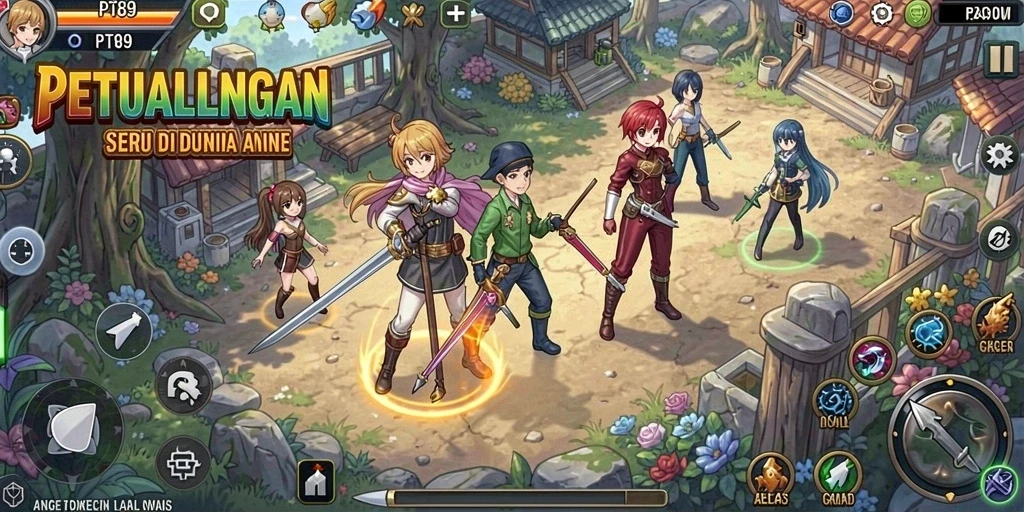 Screenshot gameplay PT89 menampilkan karakter anime dengan aksi seru.