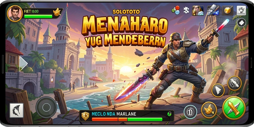 Tampilan gameplay menara pertahanan yang intens di SOLOTOTO.