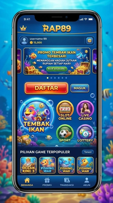 Tampilan antarmuka pengguna rap89 yang mudah dinavigasi.